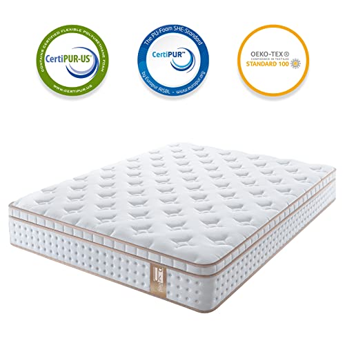 BedStory King Mattress, 14 Inch Gel Memory Foam Hybrid Mattress in a Box, King Size Mattress with Individually Wrapped Pocket Coils for Supportive and Pressure Relief, Made in USA