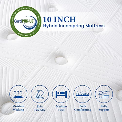 Queen Mattresses, 10 Inch Queen Size Hybrid Mattress, Queen Mattress in A Box, Individual Pocket Springs with Memory Foam Layer Provide Pain Relief Motion Isolation & Cool Sleep, 2023 New