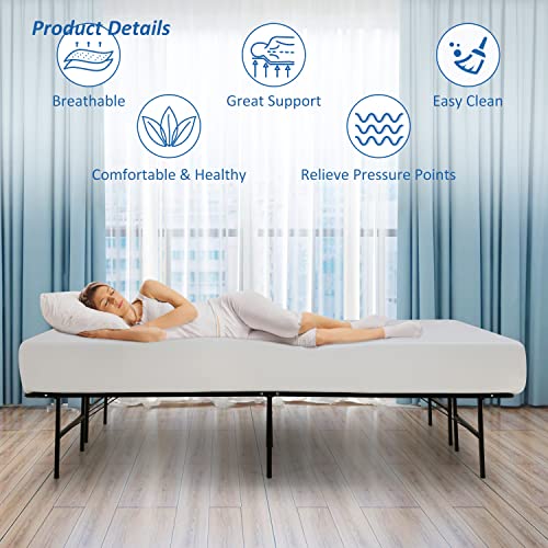 Hudada Twin Mattress, 8 Inch Gel Memory Foam Mattress CertiPUR-US Certified Foams, Cool Sleep & Pressure Relief, Medium Firm Mattresses, Mattress-in-a-Box, Twin Size