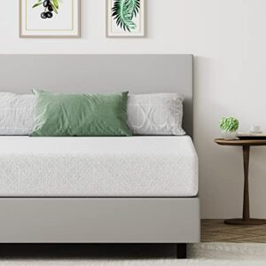 dyonery twin mattress 8 inch green tea memory foam mattress certipur-us certified, cooling gel bed mattress in a box fiberglass free, kids mattress for bunk bed, 38"×75"