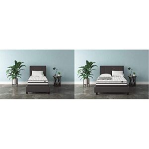 signature design by ashley - 8 inch chime express hybrid innerspring - firm mattress - bed in a box - twin - white & ashley furniture signature design 8 inch innerspring queen mattress in a box