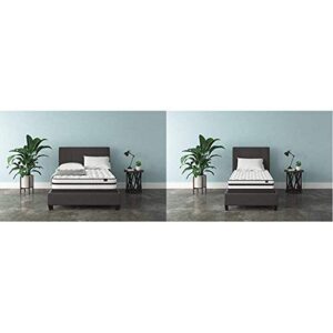 signature design by ashley - 10 inch chime express hybrid innerspring- firm mattress - bed in a box - full - white & 8 inch chime express hybrid innerspring- firm mattress- bed in a box- twin - white