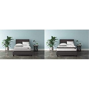 signature design by ashley - 10 inch chime express hybrid innerspring- firm mattress- bed in a box - full - white & 12 inch chime express hybrid innerspring- firm mattress- bed in a box- queen- white