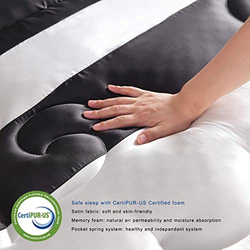 King Mattress, Rucas 12 Inch Memory Foam Mattress with Individually Wrapped Coils Innerspring King Size Mattress in a Box for Sleep Supportive & Pressure Relief