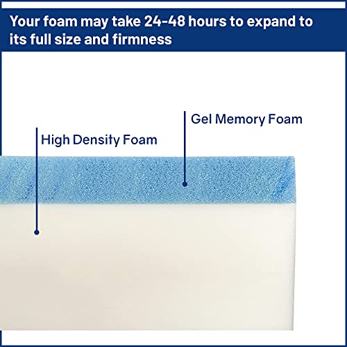 Greaton, 4-Inch High-Density Cooling Gel Memory Foam Vinyl RV Mattress Replacement, Medium Firm, Good for Trailers, Camper Vans, Sofa Bed and Other Furniture Application, 72" x 36", White