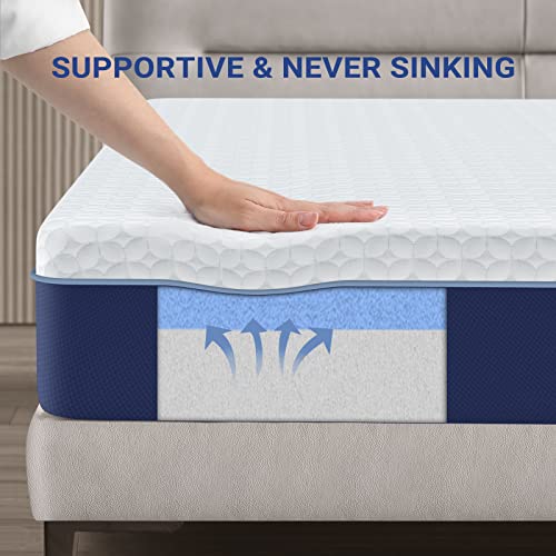 VXZ Twin Mattress, 6 Inch Gel Memory Foam Twin Mattress in a Box, CertiPUR-US Certified Twin Size Mattress, Pressure Relief &Motion Isolation, Supportive Medium-Firm Foam Mattress, Made in USA