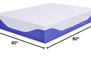 PrimaSleep 12 Inch Multi-Layered I-Gel Infused Memory Foam Mattress | Cobalt Blue | Queen