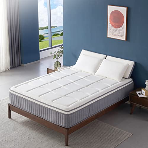 DIGLANT Twin Hybrid Mattress, 12 Inch Euro Top Gel Memory Foam with Pocket Spring Mattress in a Box and Balance Support, Medium Feel CertiPUR-US Certified Mattress