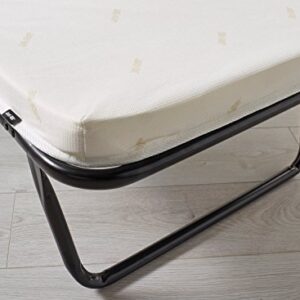 Jay-Be Saver Folding Cot Bed with Rebound e-Fibre Mattress, Lightweight, Regular (101702), Black/White