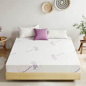 dyonery lavender twin memory foam mattress 8 inch, bed in a box, certipur-us certified, aerofusion memory foam, made in usa, medium, 38”x75”x8”, purple