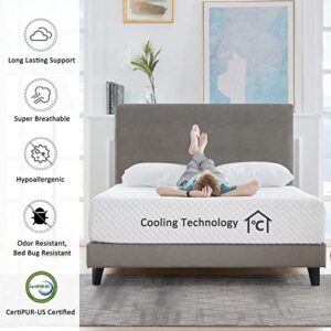 TMEOSK King Size Mattress, 12 inch Cooling-Gel Memory Foam Mattress in a Box, Breathable Bed Mattress for Cooler Sleep Supportive & Pressure Relief, Medium Firm Feel with Motion Isolating (King)