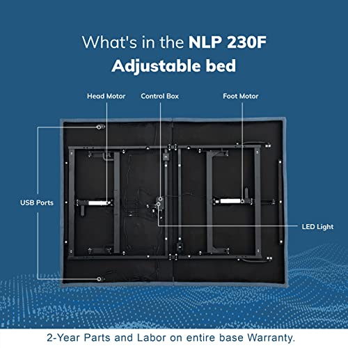 MLILY Queen Adjustable Bed Base Frame with Wireless Remote+14 Inch Queen Memory Foam Mattress,Cool Gel Mattress Bed in a Box, Independent Head & Foot Incline, USB Ports, Zero Gravity, Anti Snore