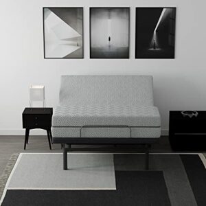 blissful nights e3 full adjustable bed base frame with 14" soft gel infused memory foam mattress