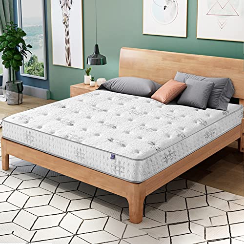 Twin Mattress,10 Inch Hybrid Mattress in a Box,Gel Memory Foam Twin Size Mattress,Individually Wrapped Pocket Coils Innerspring Mattress for Motion Isolation,Medium Firm (Twin)