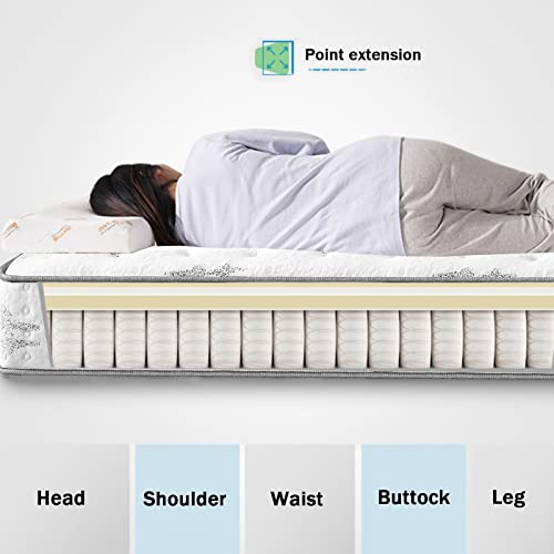 Twin Mattress,10 Inch Hybrid Mattress in a Box,Gel Memory Foam Twin Size Mattress,Individually Wrapped Pocket Coils Innerspring Mattress for Motion Isolation,Medium Firm (Twin)