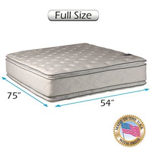 Dream Solutions USA Brand Double-Sided PillowTop Gentle Plush Mattress Only with Mattress Cover Protector Included - Fully Assembled, Orthopedic, Long Lasting Comfort (Full 54"x75"x12")