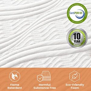 Natsukage 10 Inch Queen Mattress Gel Memory Foam Mattress for Cool Sleep & Pressure Relief Bed in a Box Cooling Gel Infused Medium Firm Mattress with Washable Bamboo Cover CertiPUR-US Certified White