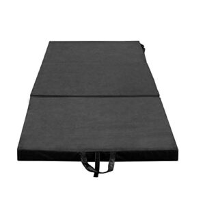 American Furniture Alliance Hide A' Mat 3.5 x 35 x 77 inch Twin TriFold Mattress Mesh/Suede, Black