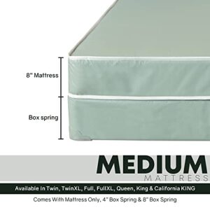 Nutan 8-Inch Firm Double sided Tight top Waterproof Vinyl Innerspring Mattress and 4-Inch Fully Assembled Wood Boxspring/Foundation Set,Twin XL