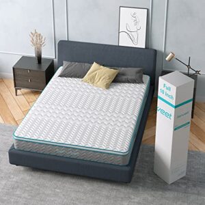 Serweet 8 Inch Bamboo Charcoal Memory Foam Hybrid Full Mattress - 5-Zone Pocket Innersprings for Motion Isolation -Heavier Coils for Durable Support -Medium Firm -Made in Century-Old Factory