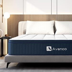 avenco king mattress, king size mattress in a box, 12 inch latex hybrid mattress king, cool tencel fabric & bamboo memory foam & pocket spring, medium firm, certipur-us, 10 years support (ndsm30)
