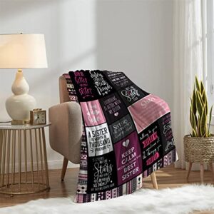 Sister Gifts from Sister Sister Birthday Gift | Best Sister Ever Blanket with Great Sentences | Gift for Sister from Brother Happy Christmas Bday Present for Sister Throw Blanket 50” X 60”