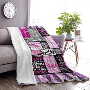 Nurse Gifts RN Gifts for Nurses Throw Blanket, Nurse Gifts for Women,School Nurse Gifts,Soft Fluffy Sherpa Warm Throw Blankets for Bed, Office and Couch