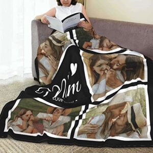 Easycosy Personalized Mothers Day Birthday Gifts for Mom Custom Throw Picture Blanket Customized Blanket with Photos for Women, Grandma, Mother in Law 30"X40"