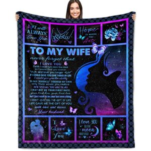 kjacgad gifts for wife, birthday gifts for wife, mothers day wife gifts, wife birthday gift ideas, gifts for wife from husband, wedding for wife, gifts for her wife throw blankets 60"x 50"