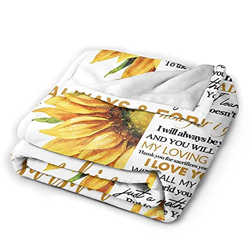 Mom Blanket Gifts for Mom from Daughter Sunflower Blanket to Mom Flannel Blankets Gift from Daughter Birthdays Christmas Mother's Day Soft Throw Blankets for Mom Couch Bed Blanket Gift 50x60in