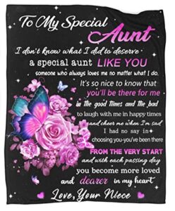 ajiiusv for aunt to my aunt blanket from niece birthday gifts for aunt throw blankets gratitude flannel blanket women's day gifts 50"x60"