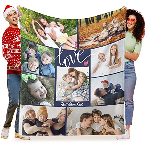 Zivodoon Mothers Day Best Gifts Costume Blanket with Photo Personalized Gifts for Mom Blankets Customized Blankets with Photo Blanket Gifts for Mom