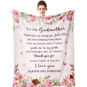 yamco godmother gifts blanket - godmother gifts from godchild 60"x 50" throw blankets - christian gifts for godmother - baptism gifts for godmother ideas