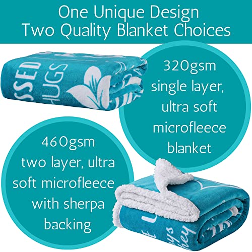 Gifts for Sister Blanket, Mothers Day, Birthday Gift for Sister from Sister, Say Happy Birthday Sister with a Snuggly Soft Sister Throw Blanket 60x50 Inches (Teal, Fleece)