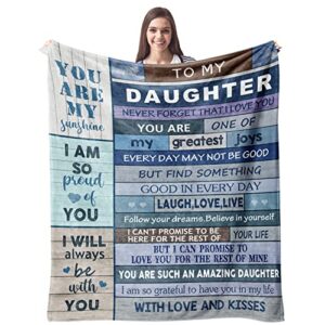 cujuyo to my daughter gifts blanket 60"x50" - daughter gifts from mom/dad blankets - gifts for grown daughter - daughter gifts from mother/father - mothers day birthday gift ideas for daughter