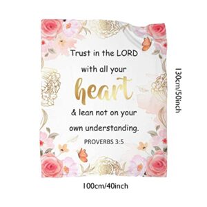 TROCHIN Bible Verse Blanket, Inspirational Religious Gift Throw Blanket with Bible Verse Religious Gifts for Women 50x40in