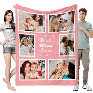 easycosy gifts for mom custom blanket with photo personalized picture collage throw blanket customized mothers day birthday gifts from daughter 30"x40"