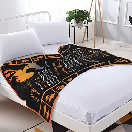 Zhung Ree Gifts for Mom Blanket, Best Mom Ever Birthday Gift I Love You Mother's Day Blanket Soft Warm Flannel Throw Blankets for Sofa Couch Bed Travel (from Son) 50" x 60"