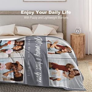 Juantao Custom Blanket with Photo Personalized Picture Throw Blanket Customized Best Mom Ever Blanket Mothers Day Birthday for Mom Grandma Women