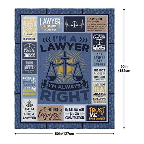 Muxuten Lawyer Gifts for Women/Men Blanket 60"X50" - Gift for Lawyer - Law School Gifts - Attorney Gifts for Women/Men - Law School Graduation Gifts - Graduation Law School Gifts - Birthday Gift Ideas