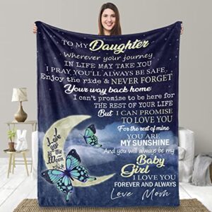 UFOORO Mother Day Throw Blanket Gifts for Daughter-Daughter Gift from Mom,Birthday Gifts for Daughter Adult,Daughter Blanket from Mom 55"X70"