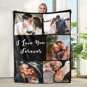 cospot custom photo blanket for couples, personalized fleece throw blankets, flannel picture blanket, gifts for husband/wife/girlfriend/boyfriend, birthday valentines 30" w x 40" l