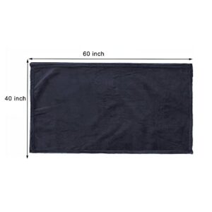 EIUE Comfortable Black Throw Blanket,Small Travel Blanket for Airplane,Soft Car Blanket for All Seasons