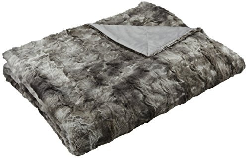 Amazon Brand – Pinzon Faux Fur Throw Blanket - 63 x 87 Inch, Frost gray