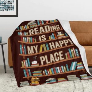 CUJUYO Book Lovers Gifts Blanket - Librarian Gifts Throw Blanket 60"x50" - Book Club Gifts for Reading Lover Bookish - Literary Gifts Ideas - Best Bookworm Gifts on Birthday Christmas Graduation