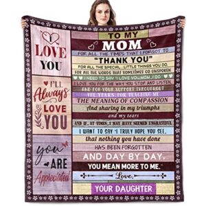gifts for mom blankets, mothers day birthday gifts for mom, mom gifts from daughter, gifts for mom from daughter, mom gifts from son, mom birthday gifts from daughter, best mom ever gifts 60x50 inch