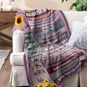 Quilazy Mothers Day Daughter in Law Gifts for Daughter in Law, Daughter in Law Gifts from Mother in Law, Gifts for Daughter in Law, Birthday Wedding Gifts for Future Daughter-in-Law Blanket 60"x50"