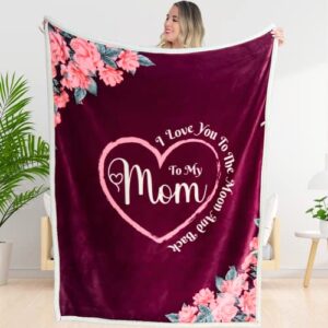 perabella mothers day mom gifts, mom birthday gifts from daughter and son | mom blanket | gifts for mom | mom gifts unique, best gifts for elderly mom, for mothers gifts, sherpa throw blanket 65"x50"