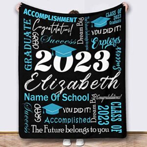 yfgohighhh personalized name picture blanket graduation, black for christmas family mom dad sisters dog friends besties grandma wife valentines-30 x40