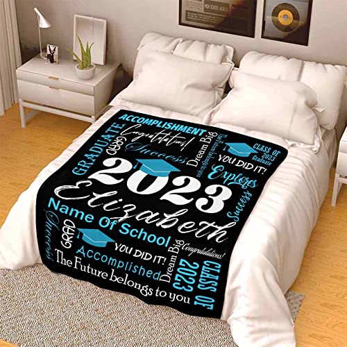 YFgohighhh Personalized Name Picture Blanket Graduation, Black for Christmas Family Mom Dad Sisters Dog Friends Besties Grandma Wife Valentines-30 x40